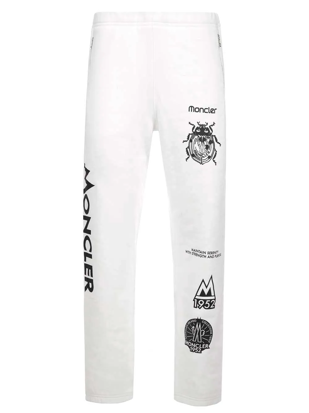 Moncler 1952 Logo Printed Straight Leg Trousers