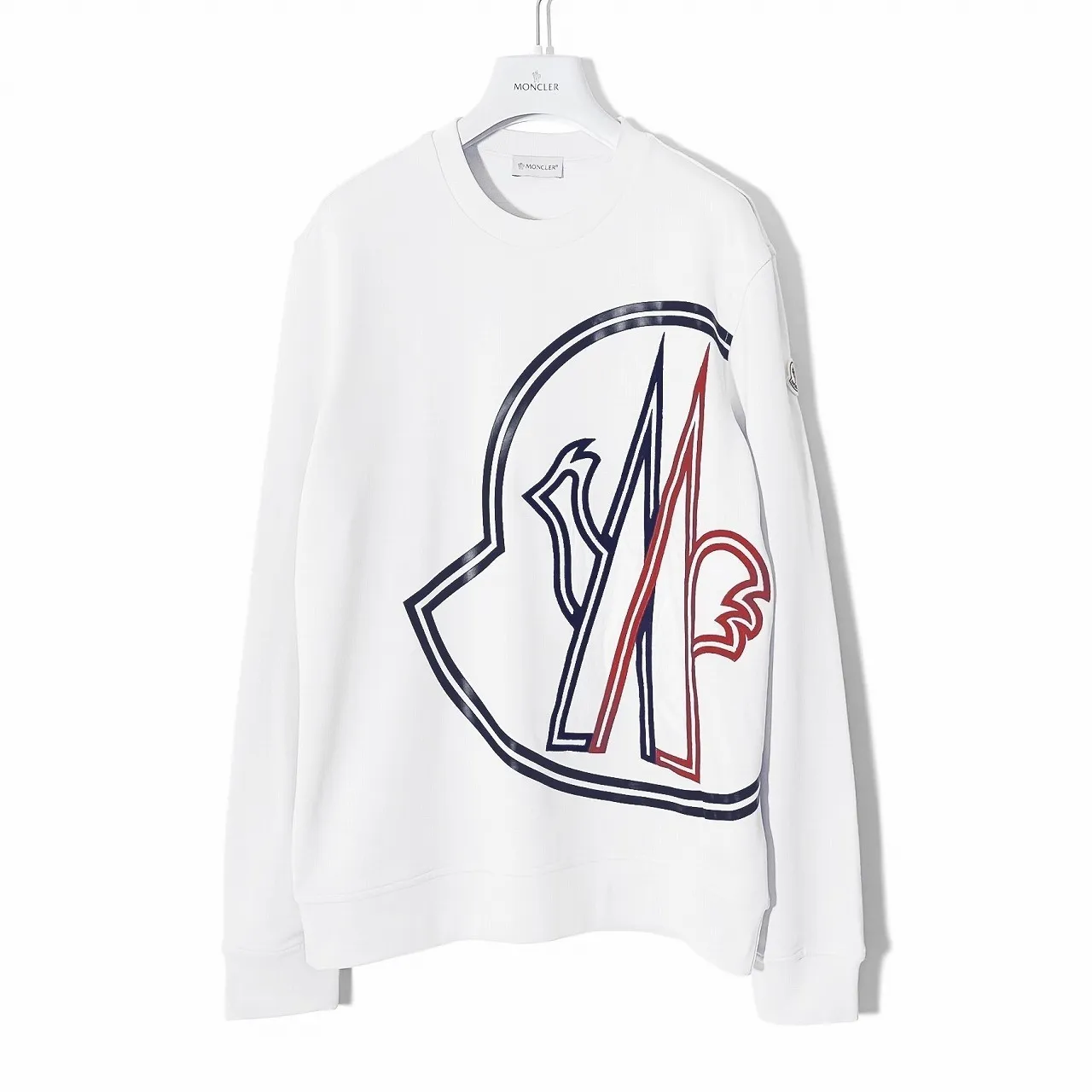 MONCLER  |Crew Neck Street Style Long Sleeves Cotton Logo