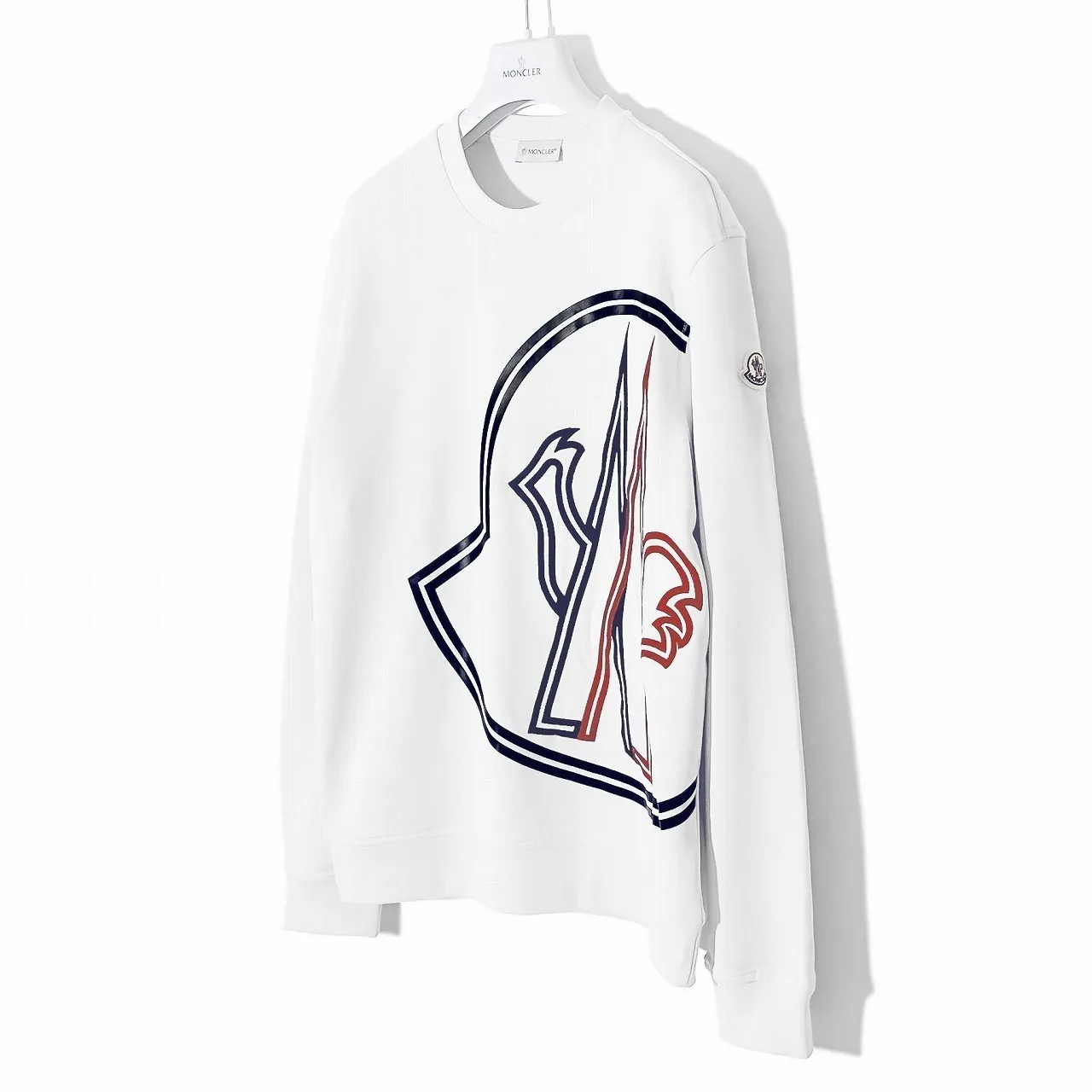 MONCLER  |Crew Neck Street Style Long Sleeves Cotton Logo