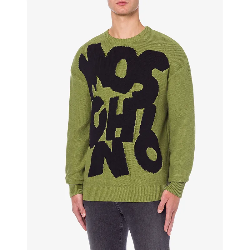 Moschino  |Crew Neck Pullovers Street Style U-Neck Bi-color