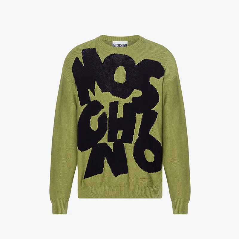 Moschino  |Crew Neck Pullovers Street Style U-Neck Bi-color