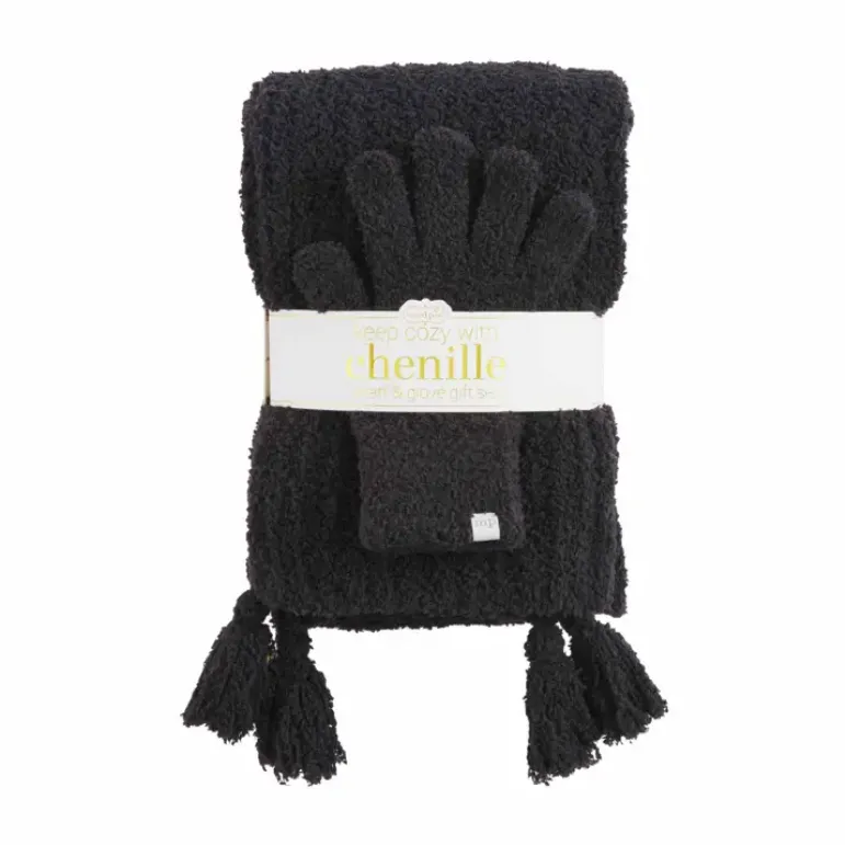 Mudpie Chenille Scarf & Glove Set