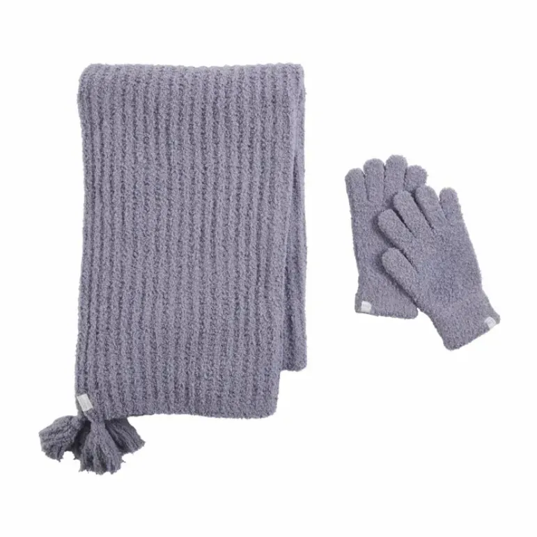 Mudpie Chenille Scarf & Glove Set