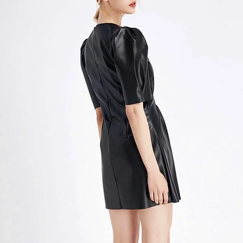 NAMI FAUX LEATHER DRESS