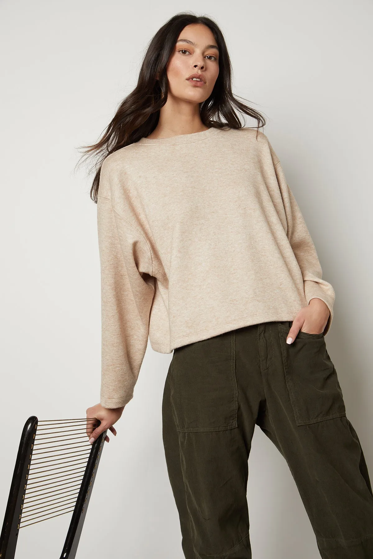 NIA DOUBLE KNIT CROPPED CREW