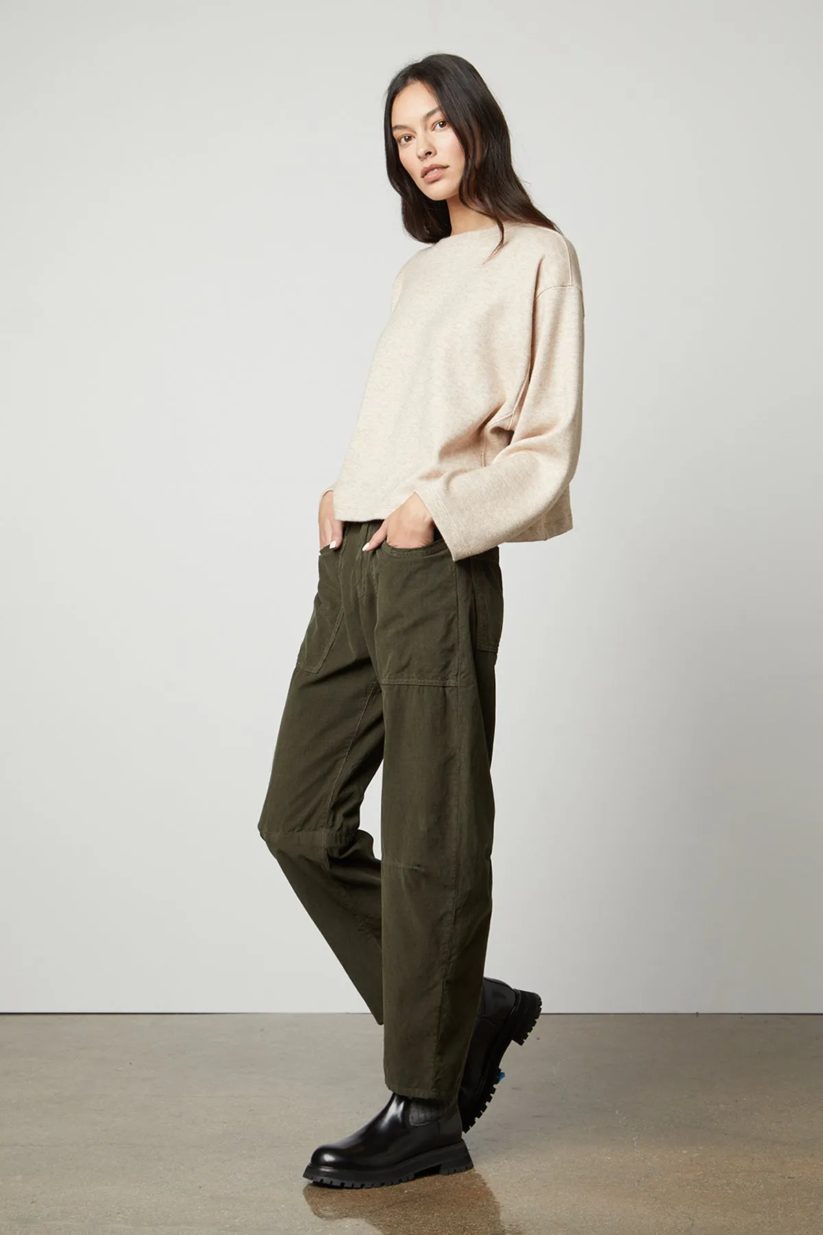 NIA DOUBLE KNIT CROPPED CREW