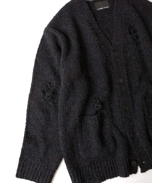 Number Nine Wool Alpaca Ripped Knit Cardigan