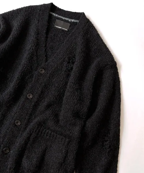 Number Nine Wool Alpaca Ripped Knit Cardigan