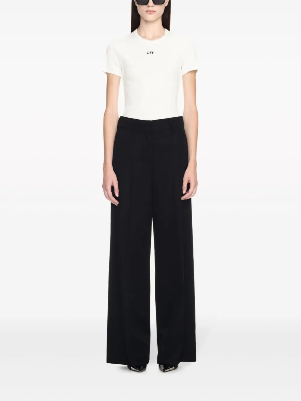 Off White Trousers Black