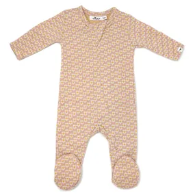 oh baby! Mini Daisy Double Knit Zipper Footie - Blush