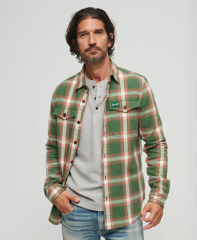 Organic Cotton Worker Check Shirt | Work Check Green