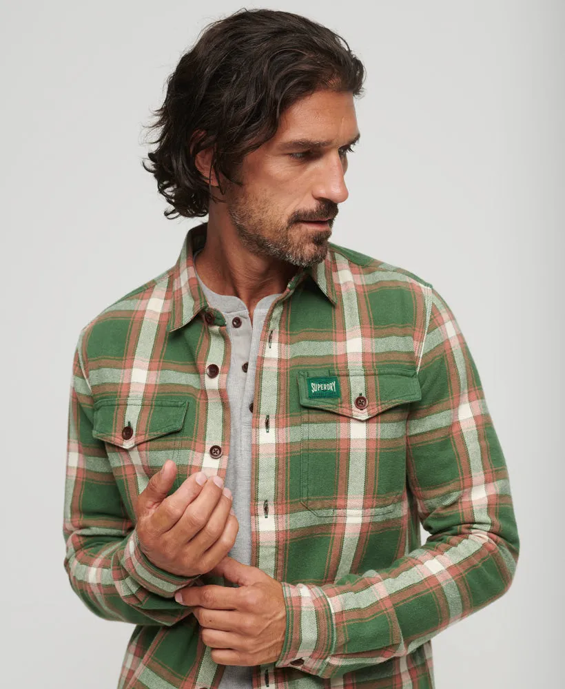 Organic Cotton Worker Check Shirt | Work Check Green