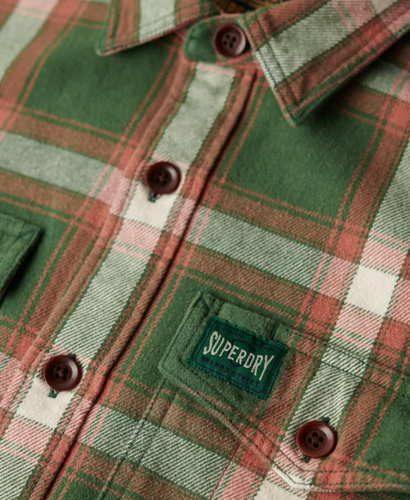 Organic Cotton Worker Check Shirt | Work Check Green