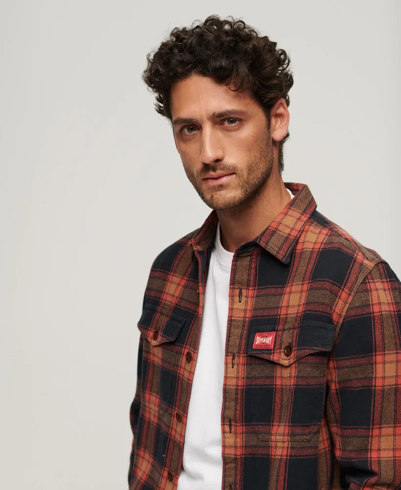 Organic Cotton Worker Check Shirt | Work Check Navy