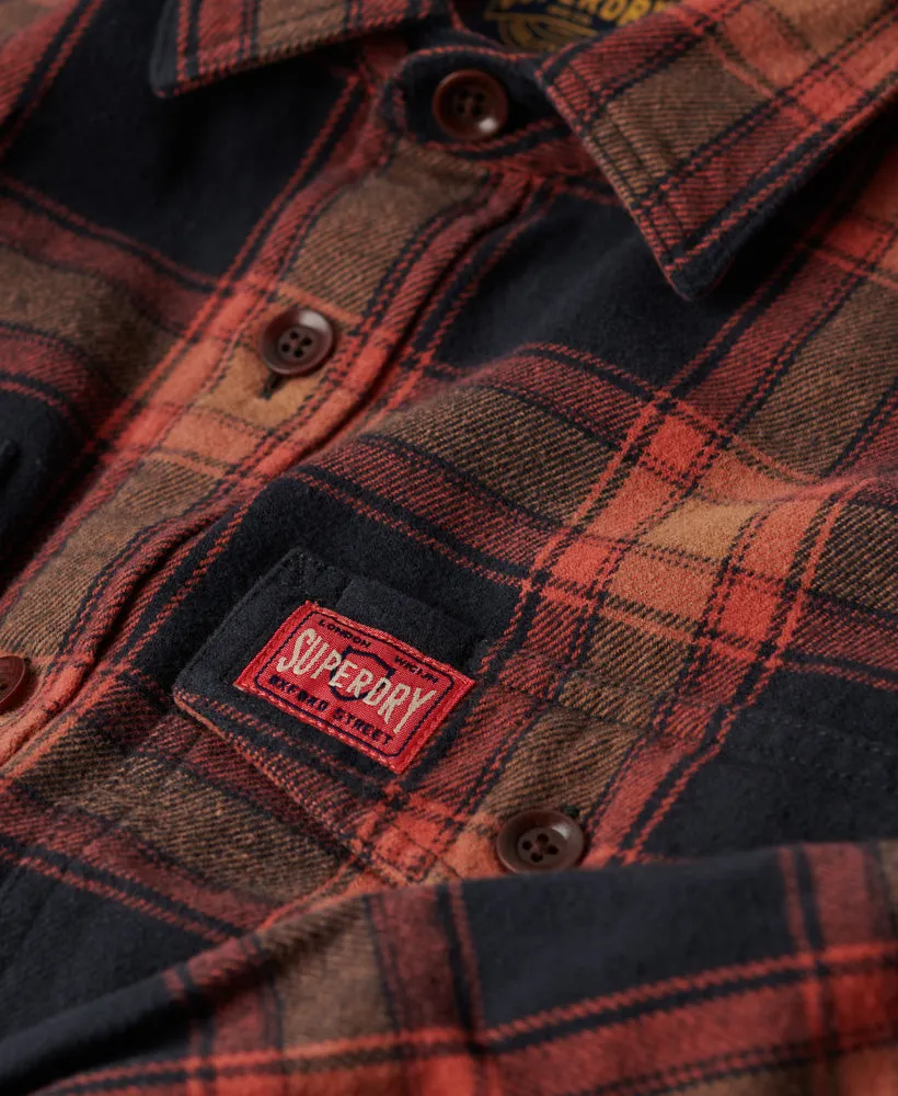 Organic Cotton Worker Check Shirt | Work Check Navy