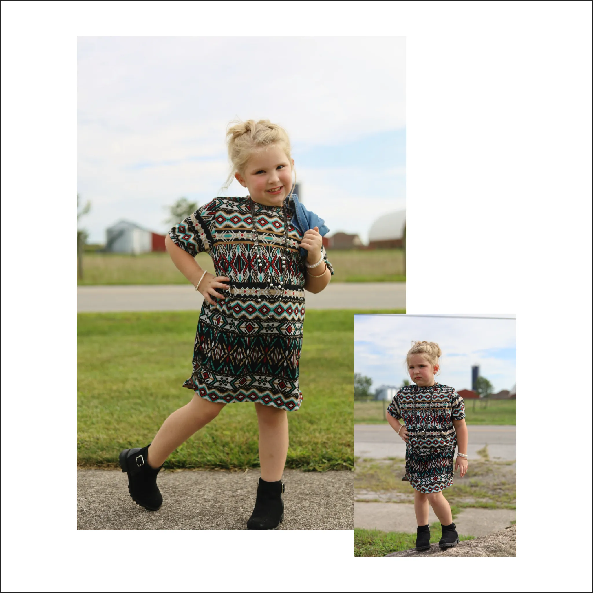 Oversized Tee Shirt Dress | Kids Sizes 12M-14 | Beginner Sewing Pattern