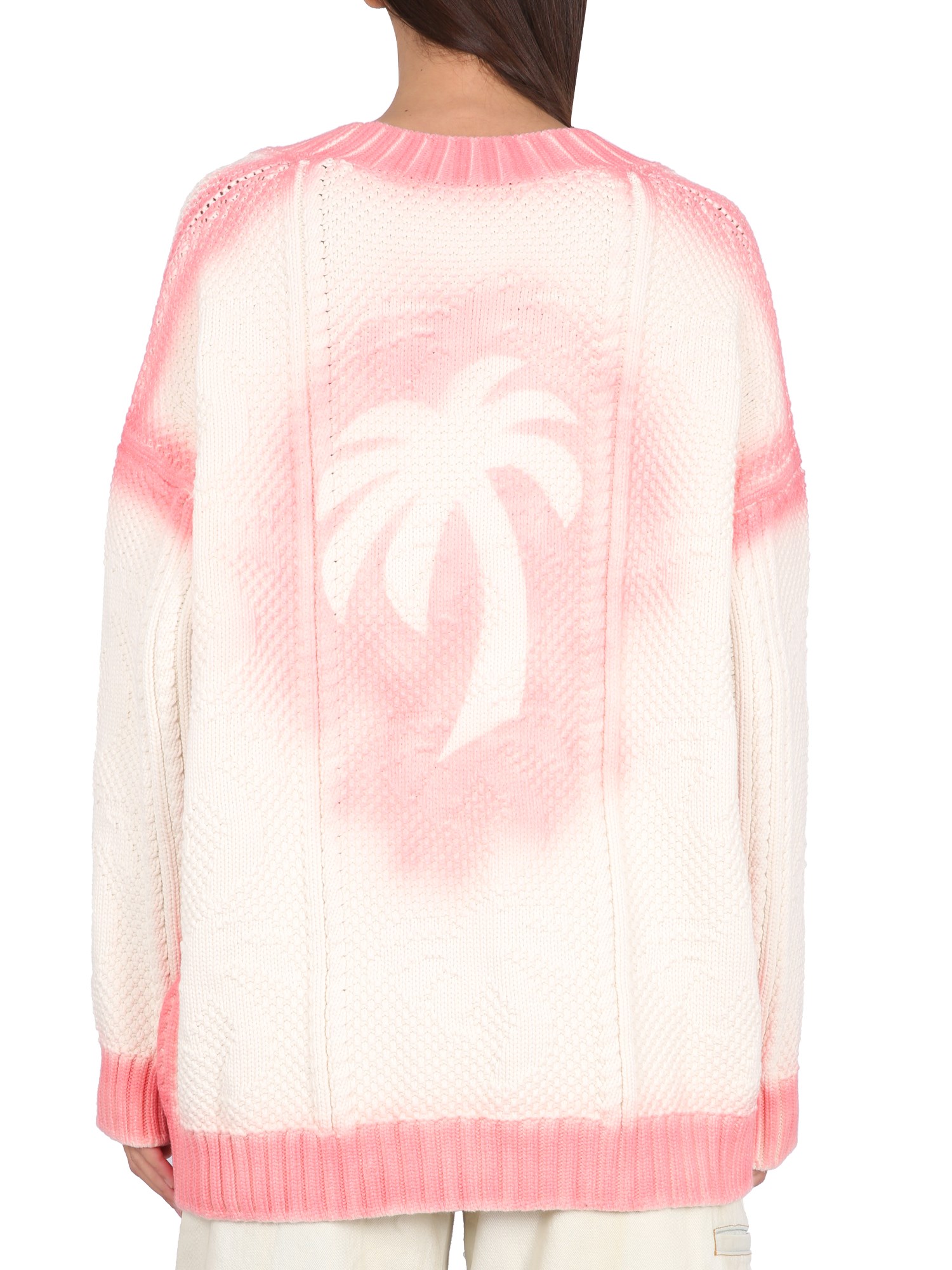 PALM ANGELS    PATENT LEATHER EFFECT PALM CARDIGAN