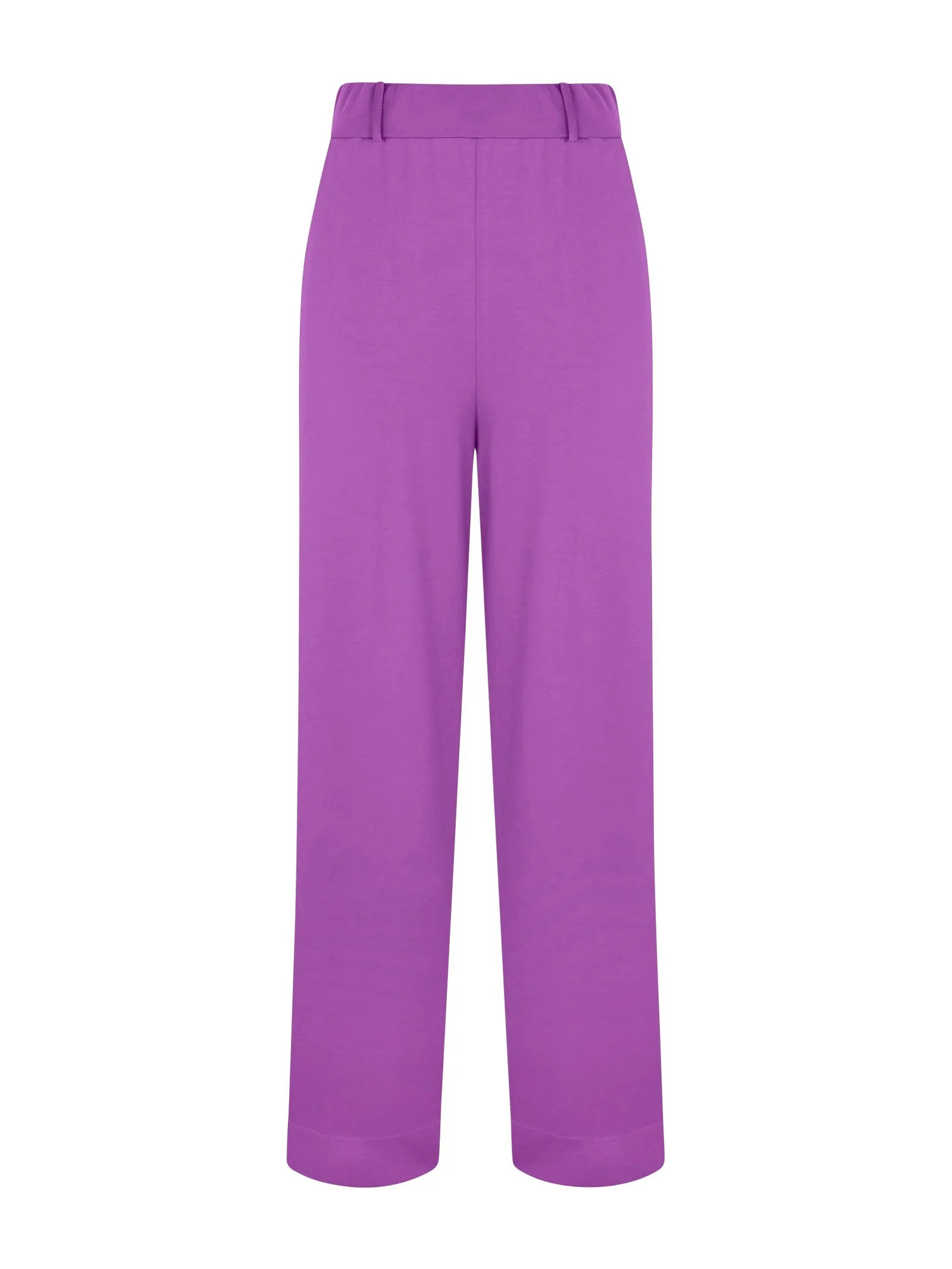 Pantalone ampio alla caviglia con tasche in Compact Light - Dewberry