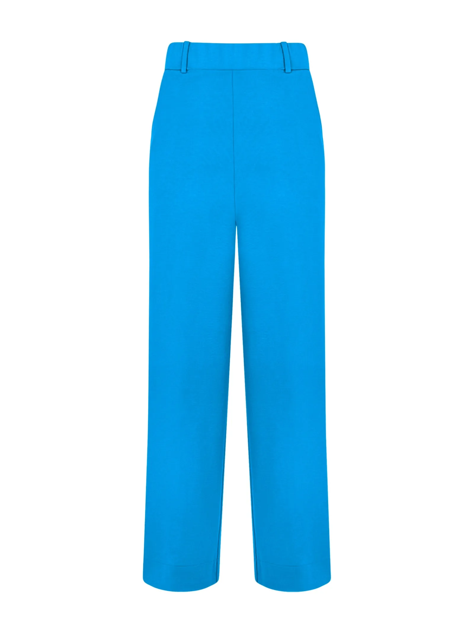 Pantalone ampio alla caviglia con tasche in Compact Light - Ibiza Blue