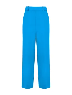 Pantalone ampio alla caviglia con tasche in Compact Light - Ibiza Blue