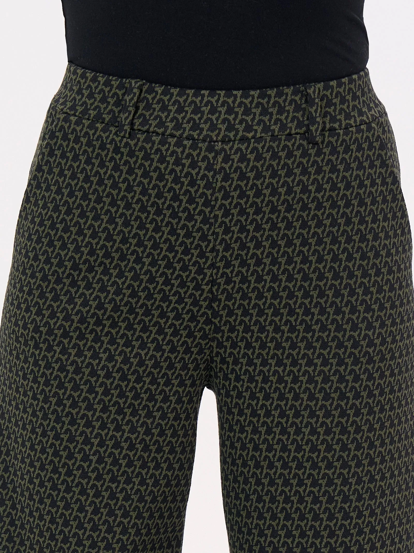 Pantalone ampio in tessuto Eco Jacquard - Fant. Kombu Green