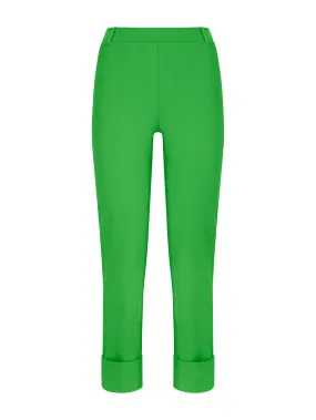 Pantalone slim dritto in Compact Light - Classic Green