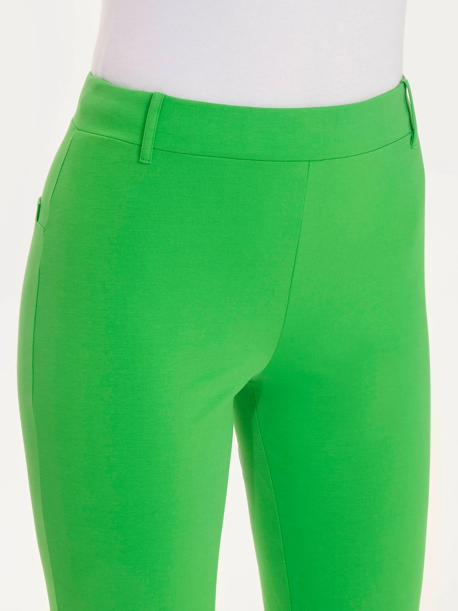 Pantalone slim dritto in Compact Light - Classic Green