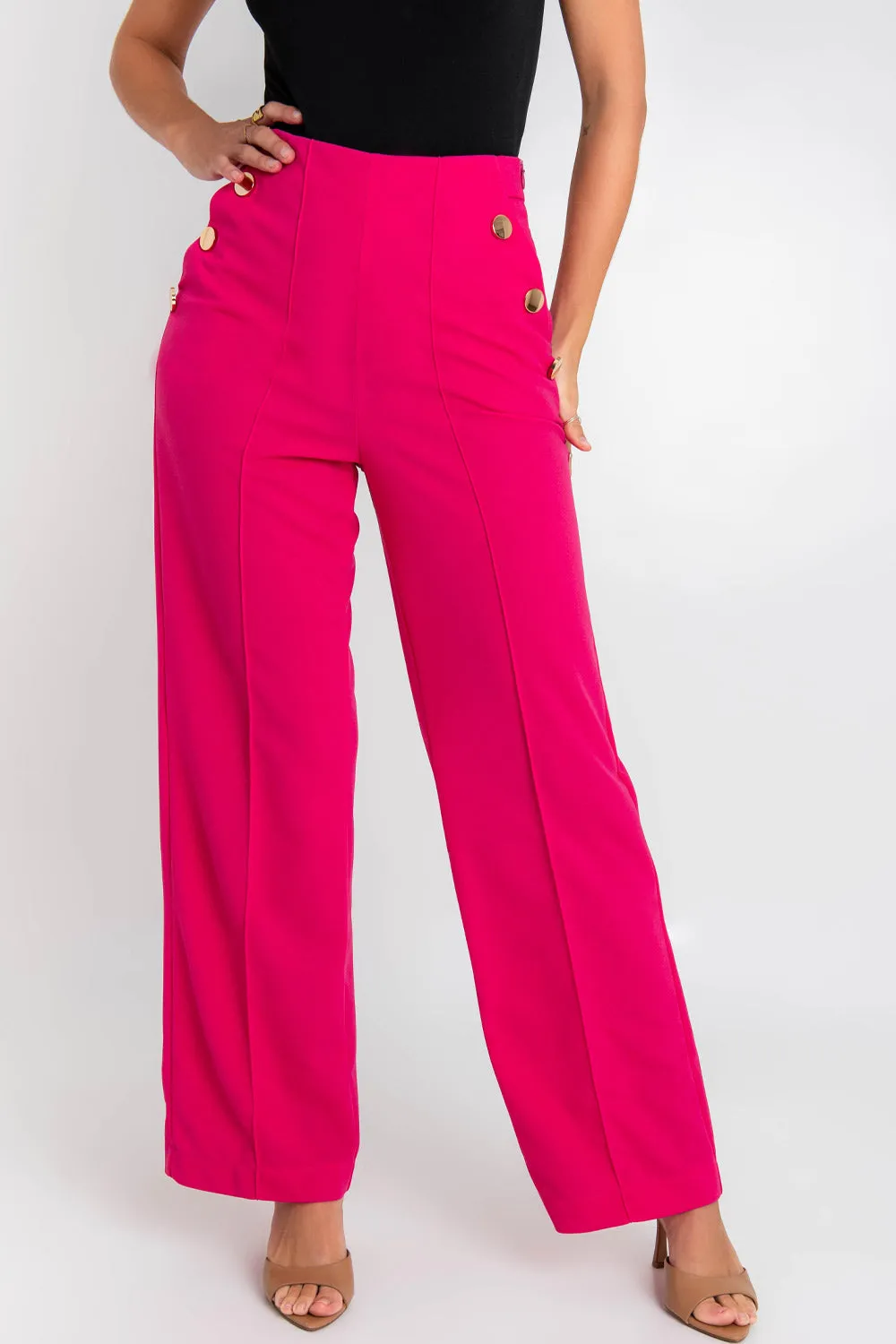 Pantalón marinero wide leg con raya