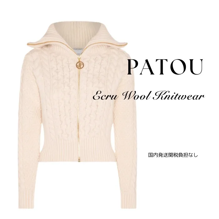 PATOU  |Casual Style Wool Long Sleeves Plain Party Style