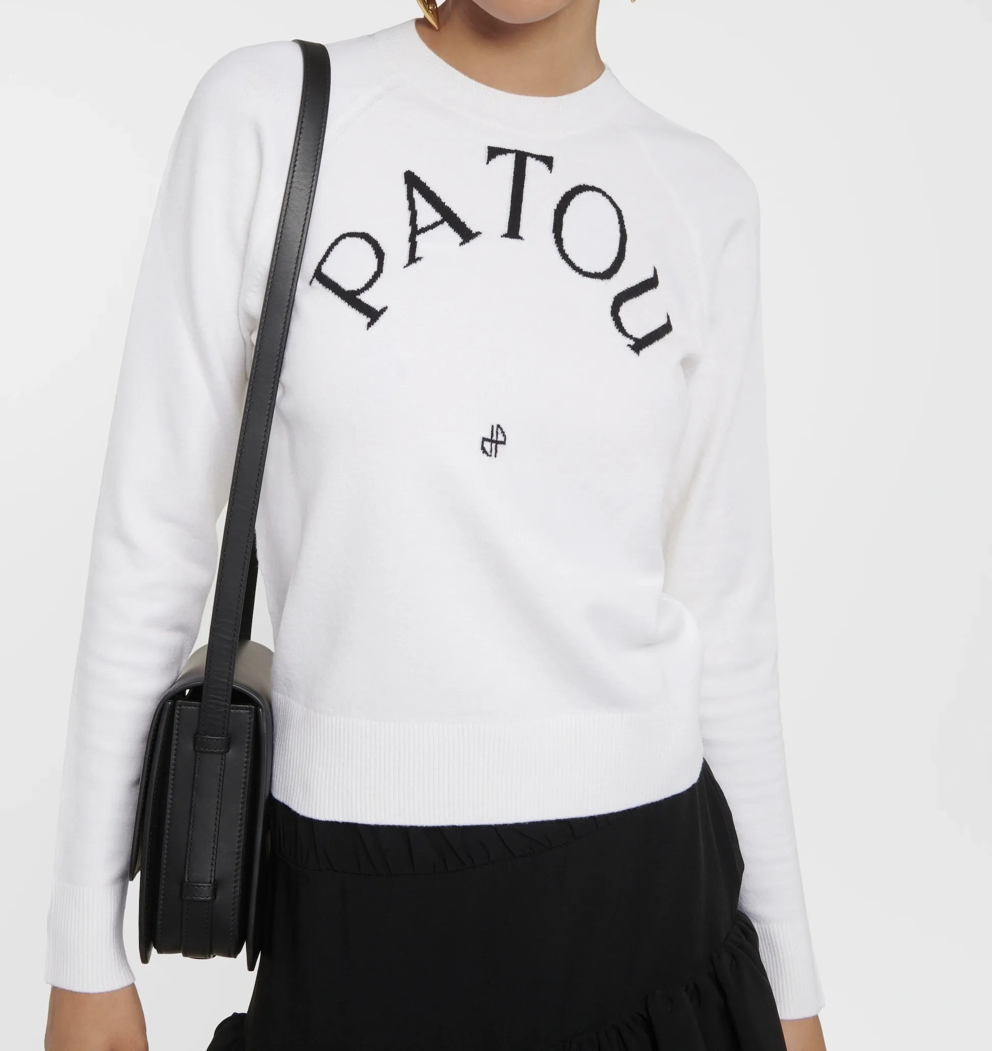 PATOU  |Wool Long Sleeves Plain Logo V-neck & Crew neck