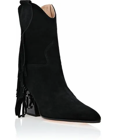 Philipp Plein Suede Boots Mid Heels Cowboy