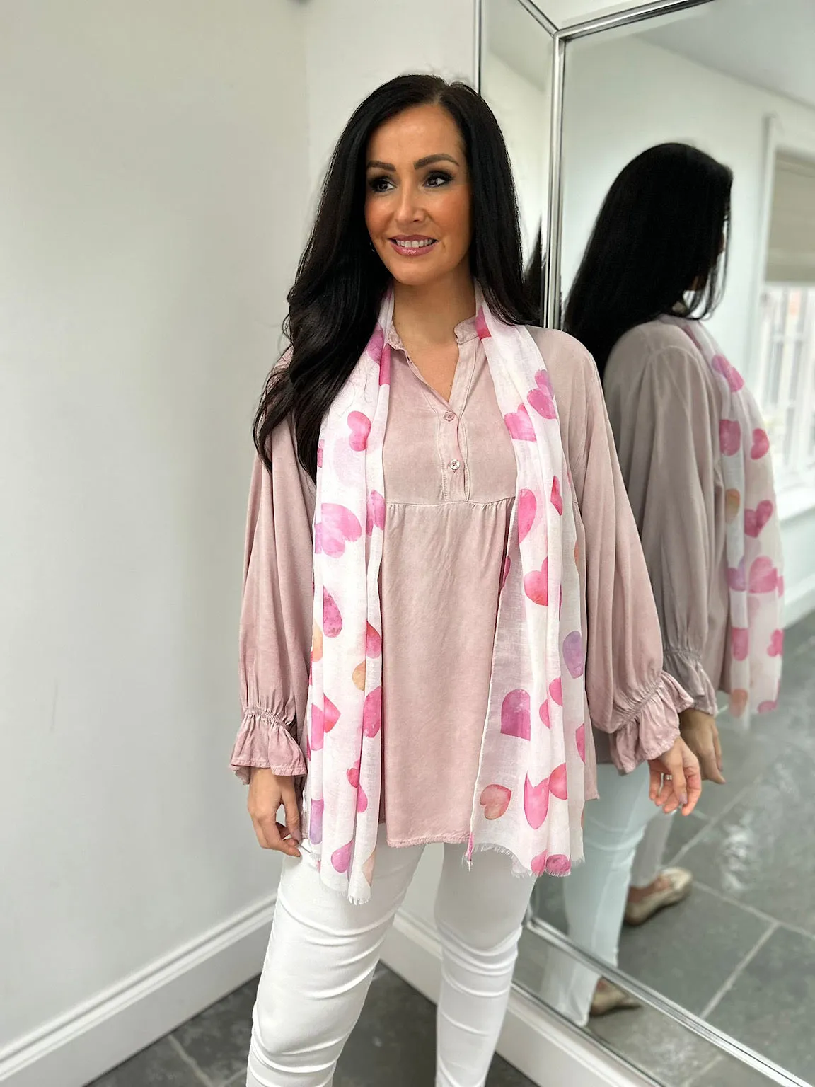 Pink Lightweight Frill Sleeve Top Felicity