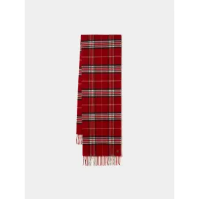 Plaid scarf with fringes