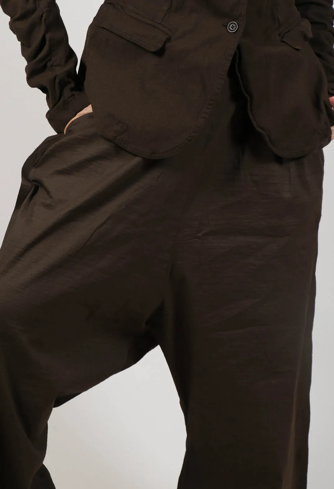 Pull On Wide Leg Trousers in Kaffee