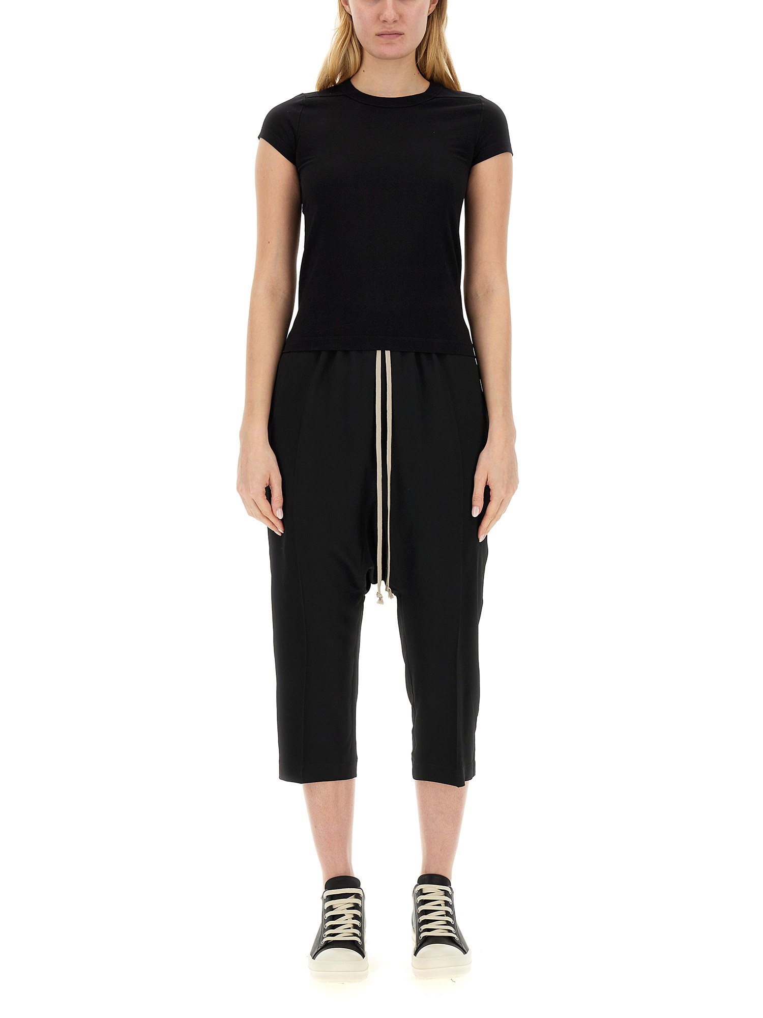 RICK OWENS    DRAWSTRING CROPPED PANTS