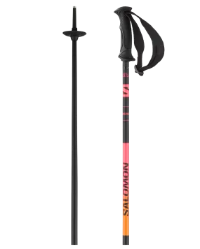 Salomon Shiva Ski Poles - Black Shocking Pink