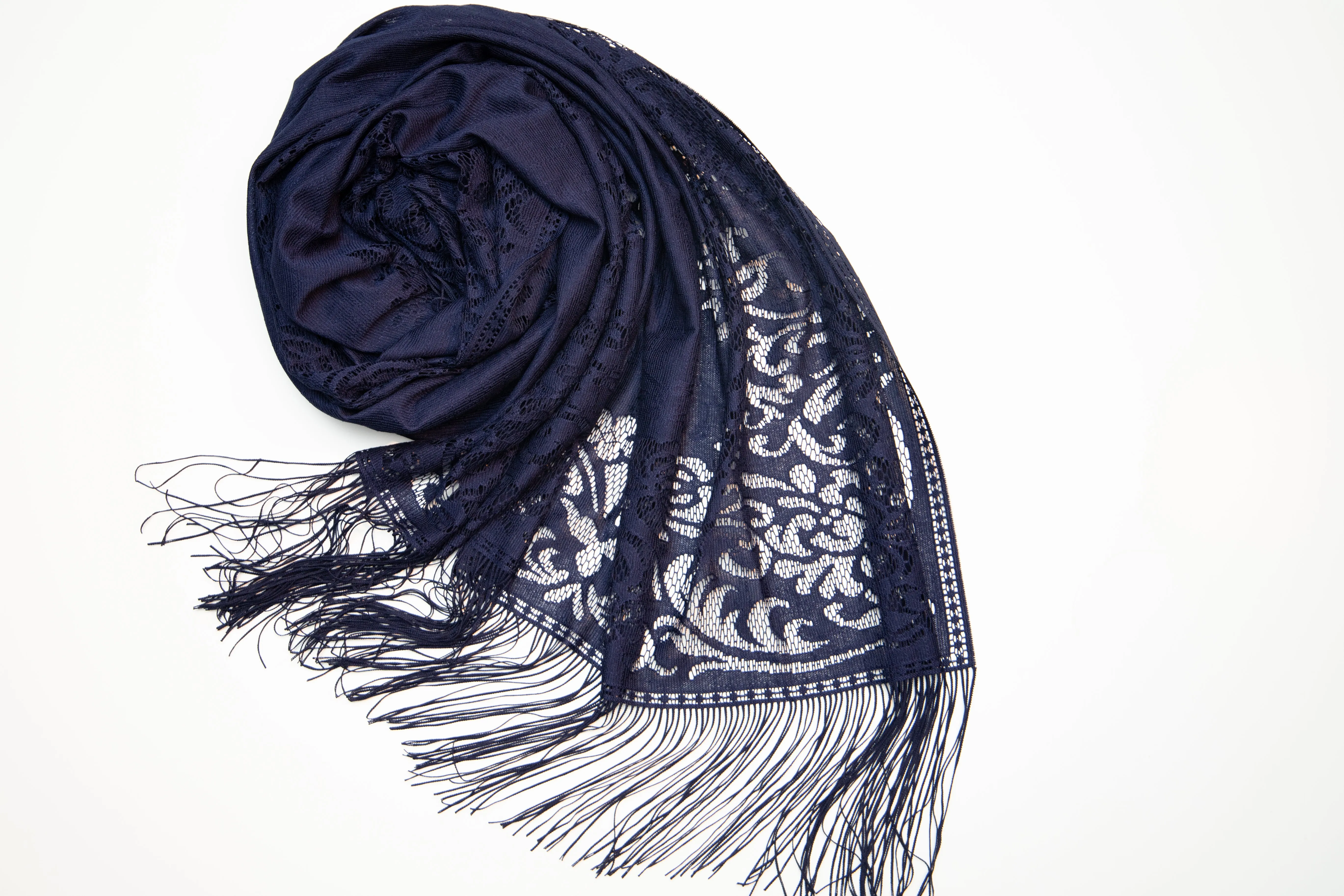 Scarf | Lace | Dark blue