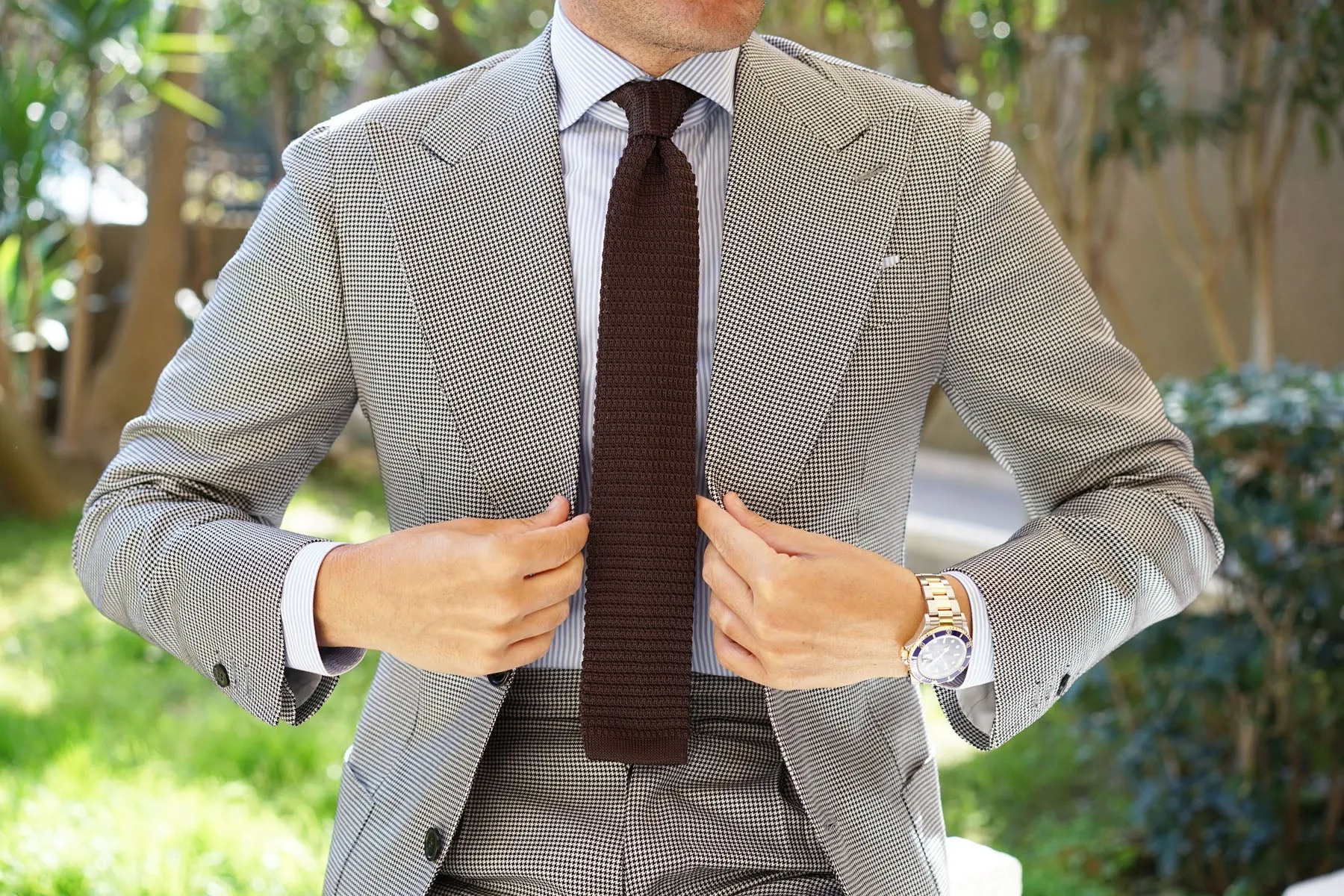 Seal Brown Knitted Tie