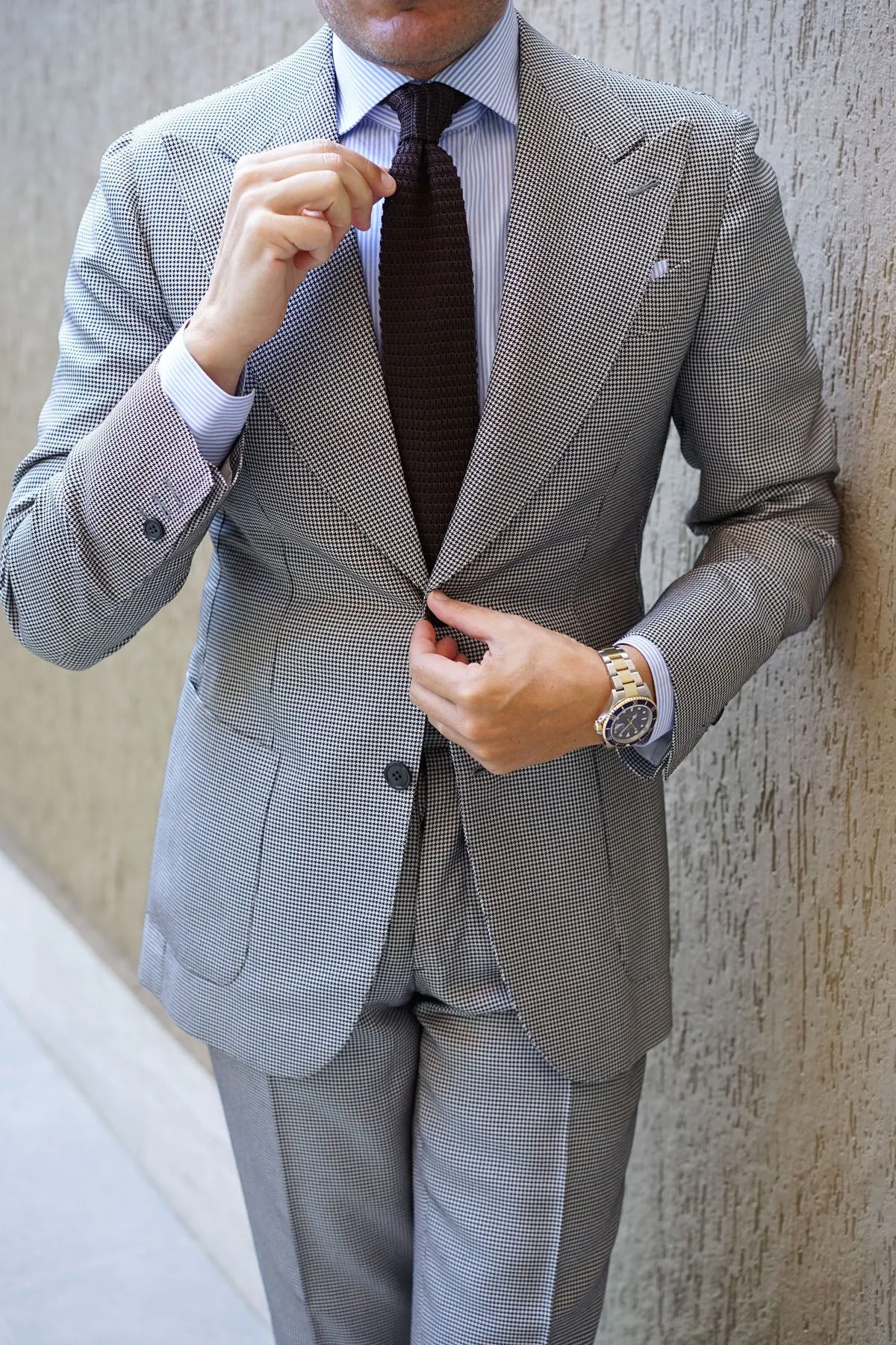 Seal Brown Knitted Tie