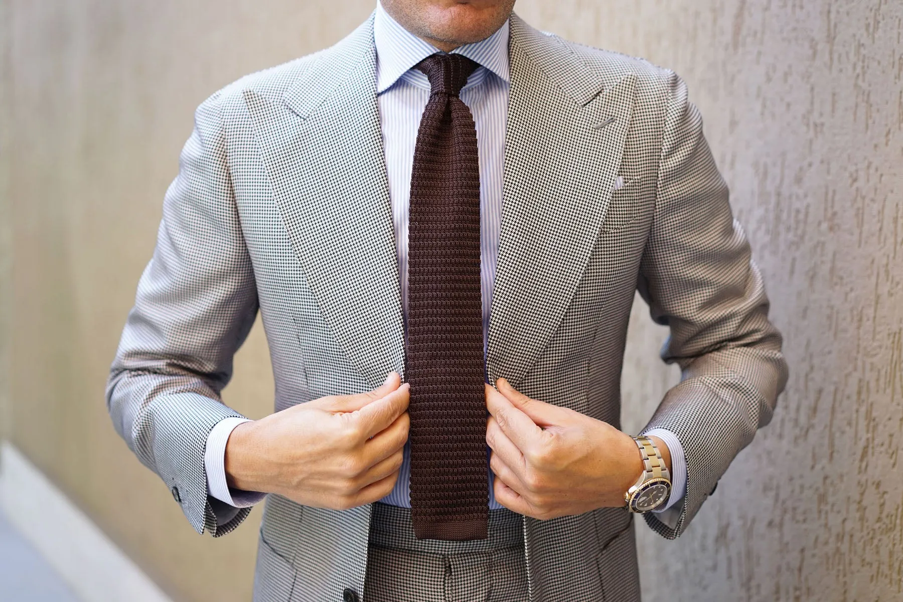 Seal Brown Knitted Tie