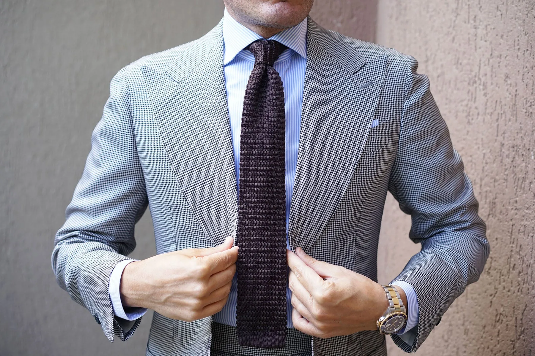 Seal Brown Knitted Tie