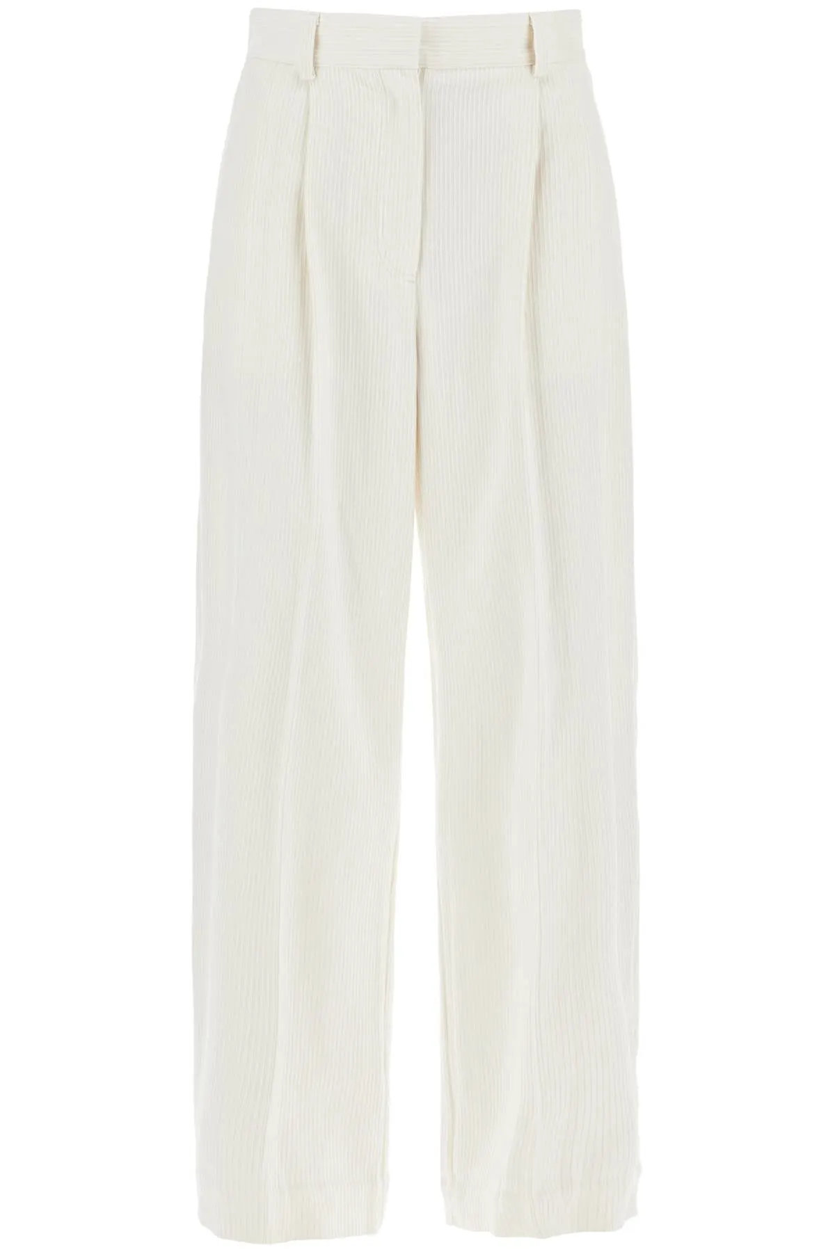 silk and cotton corduroy pants made 243 WRB0202 FB0191 MERINGUE