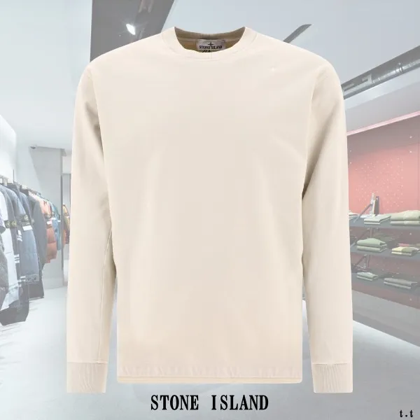 STONE ISLAND  |Crew Neck Pullovers Star Unisex Blended Fabrics Street Style