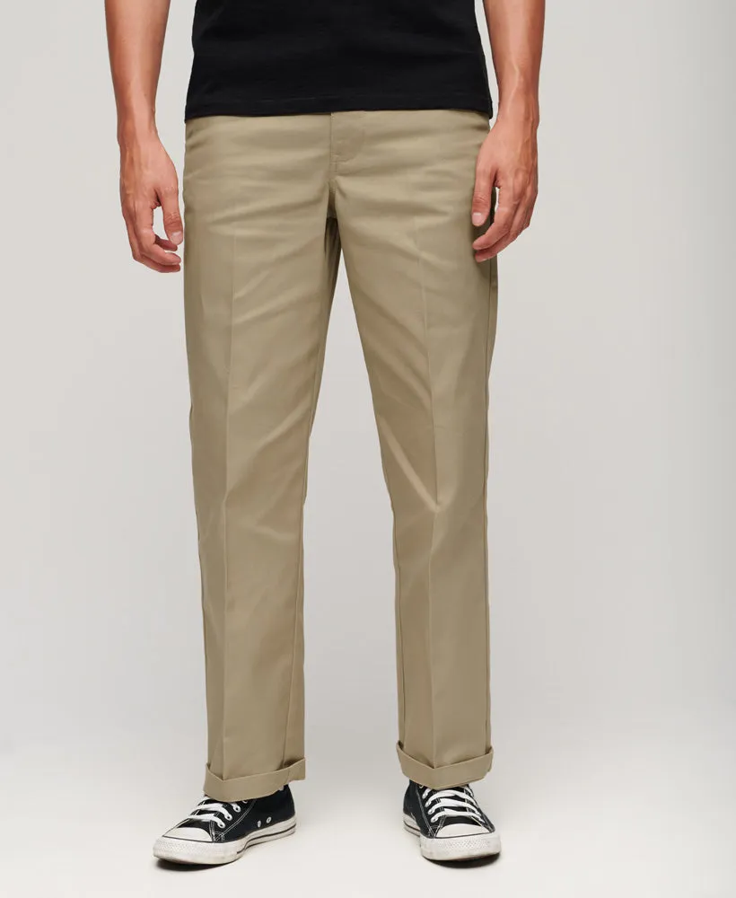 Straight Chino Trousers | Stone Wash Taupe Brown