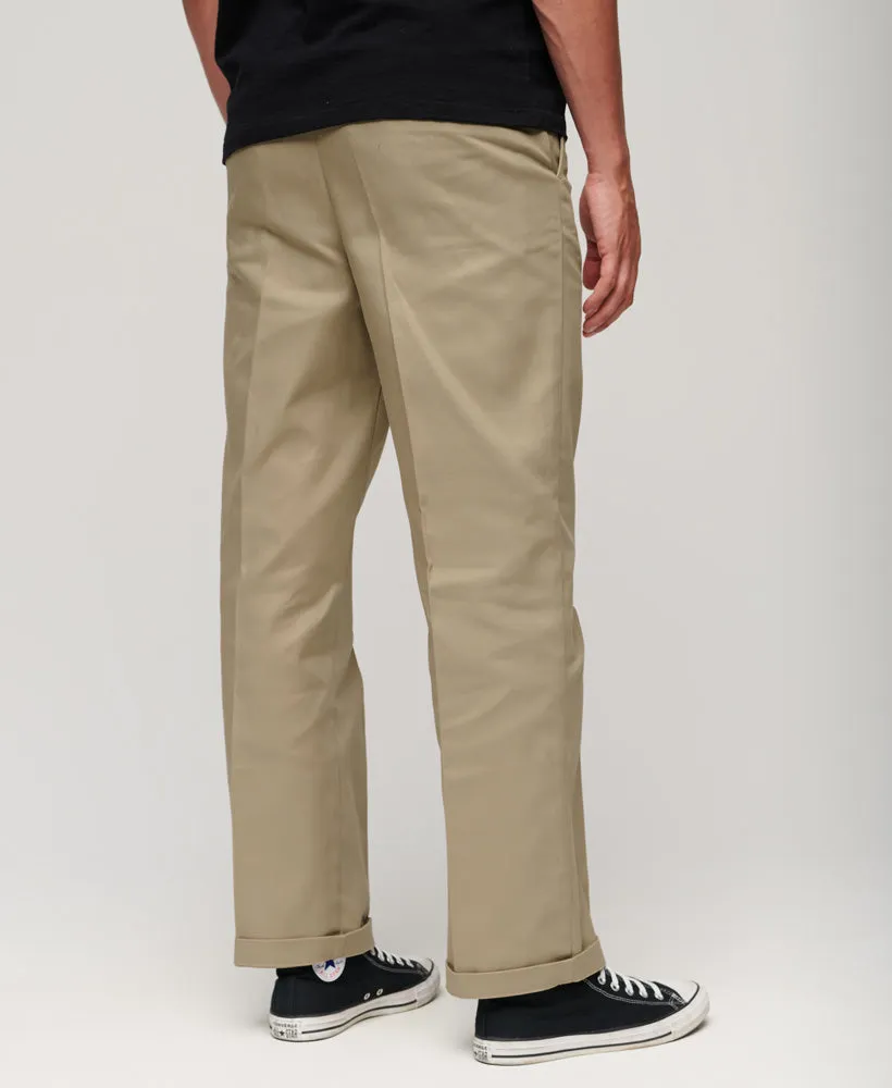 Straight Chino Trousers | Stone Wash Taupe Brown