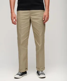 Straight Chino Trousers | Stone Wash Taupe Brown