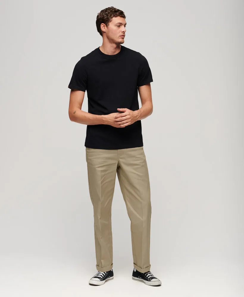 Straight Chino Trousers | Stone Wash Taupe Brown