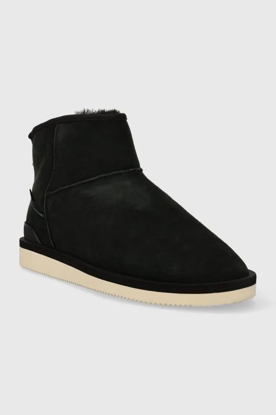 Suicoke suede snow boots Els-M2ab men's black color