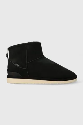 Suicoke suede snow boots Els-M2ab men's black color