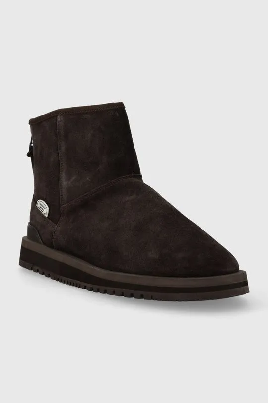 Suicoke suede snow boots Els-Mwpab men's brown color